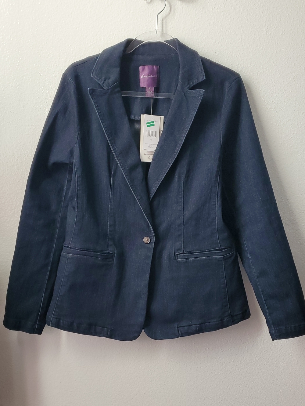 Gloria Vanderbilt Navy Single-Button Women's Blazer